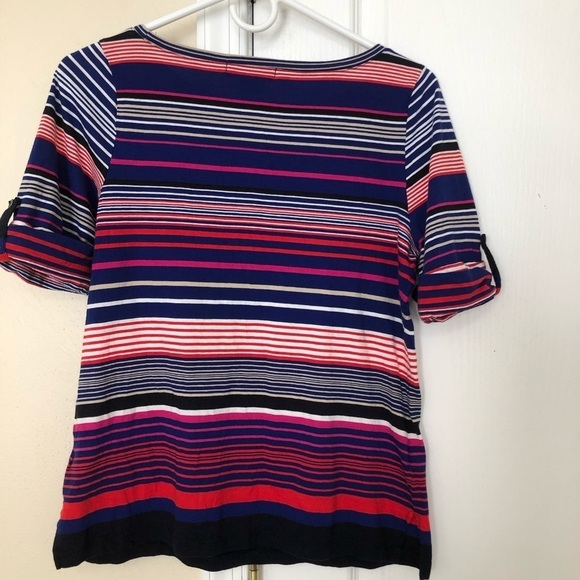 Liz Claiborne Rolled Short Sleeve Top - Picture 4 of 5